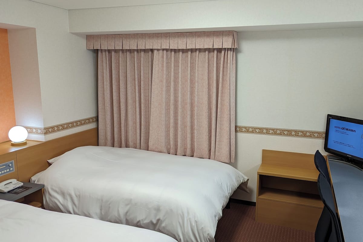 Desk, blackout curtains, free WiFi