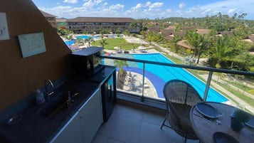 Estúdio luxo, vista para o mar | Varanda coberta