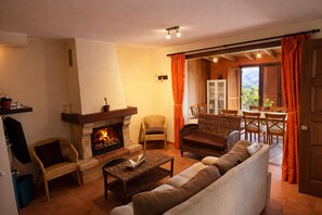 Télévision, cheminée