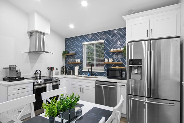 Microwave, oven, stovetop, dishwasher