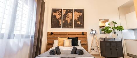 2 dormitorios, tabla de planchar con plancha, Internet y ropa de cama