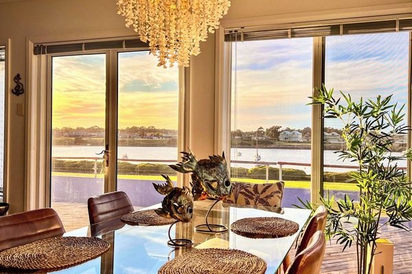Breathtaking Water views from the dining table.