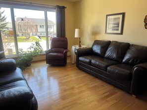 Smart TV, fireplace, computer monitors