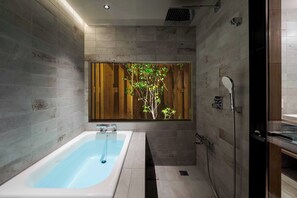 Traditional House, 3 Bedrooms, Kitchen, Garden View | Bathroom | Combined shower/tub, rainfall showerhead, free toiletries, hair dryer - Tokisora Machiya Holiday House     (Kanazawa)