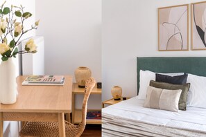 3 bedrooms, desk, iron/ironing board, travel crib