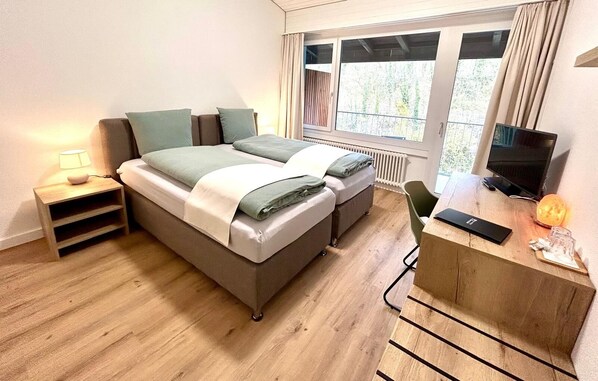Classic Double Room Single Use, Balcony, River View | Soundproofing, free WiFi - Business Hotel Riverside (Duggingen)