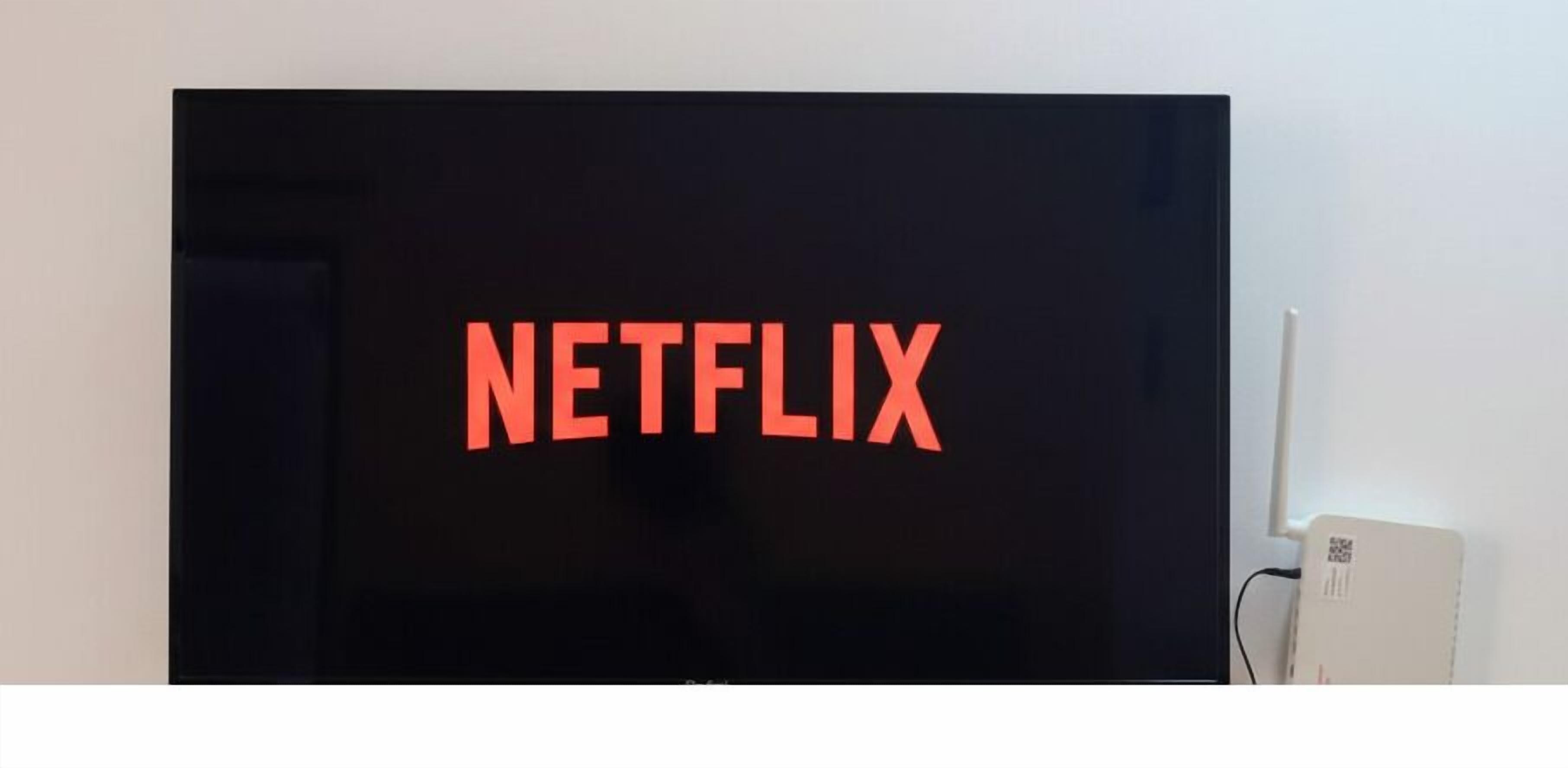 A television displaying the Netflix logo.