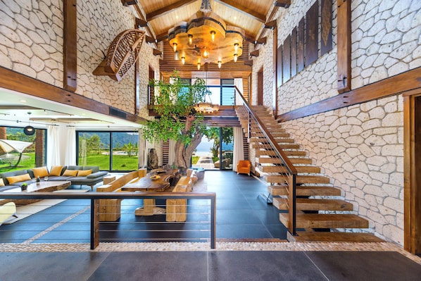 Royal Villa, Sea View | Living area | Flat-screen TV, ping pong - Private Island-Style Ultra Luxury Villa Estate (Fethiye)