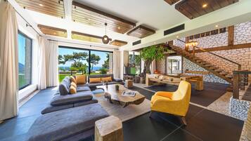 Royal Villa, Sea View | Living area | Flat-screen TV, ping pong