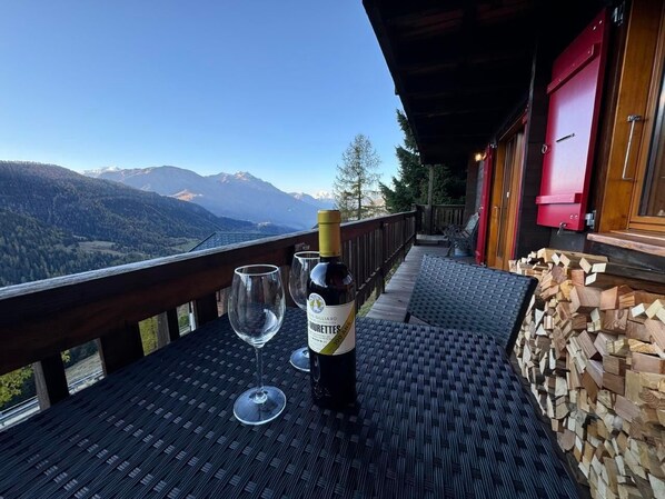 Outdoor dining - Holiday flat Am Hang 1st floor (Bellwald)