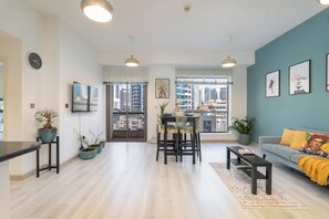 Deluxe Apartment, Canal View | Living area - New Listing | JBR Beach Gem | Czechin | 1BD (Dubai)