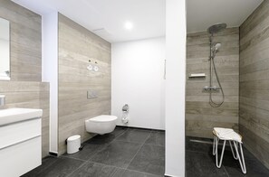 Ducha, secador de pelo y toallas