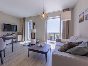 TV, fireplace, stereo - Vacation apartment Large beach oasis between the Baltic Sea and the Bodden (Wustrow)