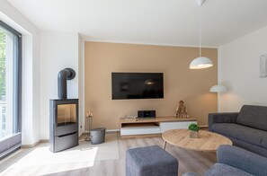TV, fireplace, stereo