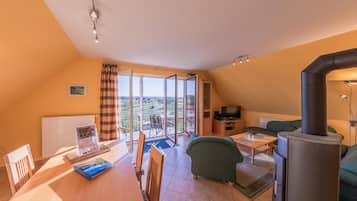 Fernseher, Kamin, DVD-Player