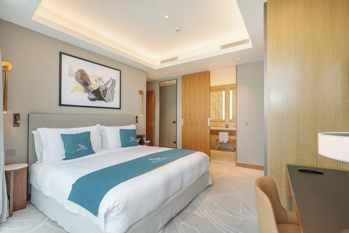 Appartement Design, 2 chambres, réfrigérateur et four à micro-ondes, vue ville