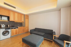 Deluxe Apartment, 2 Bedrooms, Terrace, City View | Egyptian cotton sheets, premium bedding, in-room safe, desk - Meroddi Beyoğlu Residence (Istanbul)