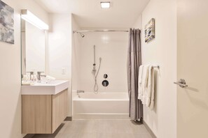 Shower, hair dryer, towels - Luxury Apt with Amenities (Cambridge MA)