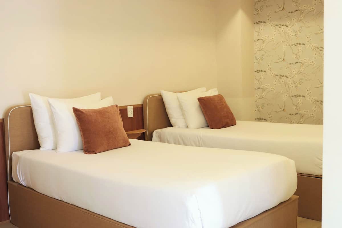 Family Quadruple Room, Garden View | In-room safe, desk, soundproofing, iron/ironing board
