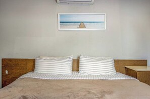 1 bedroom, desk, iron/ironing board, travel cot
