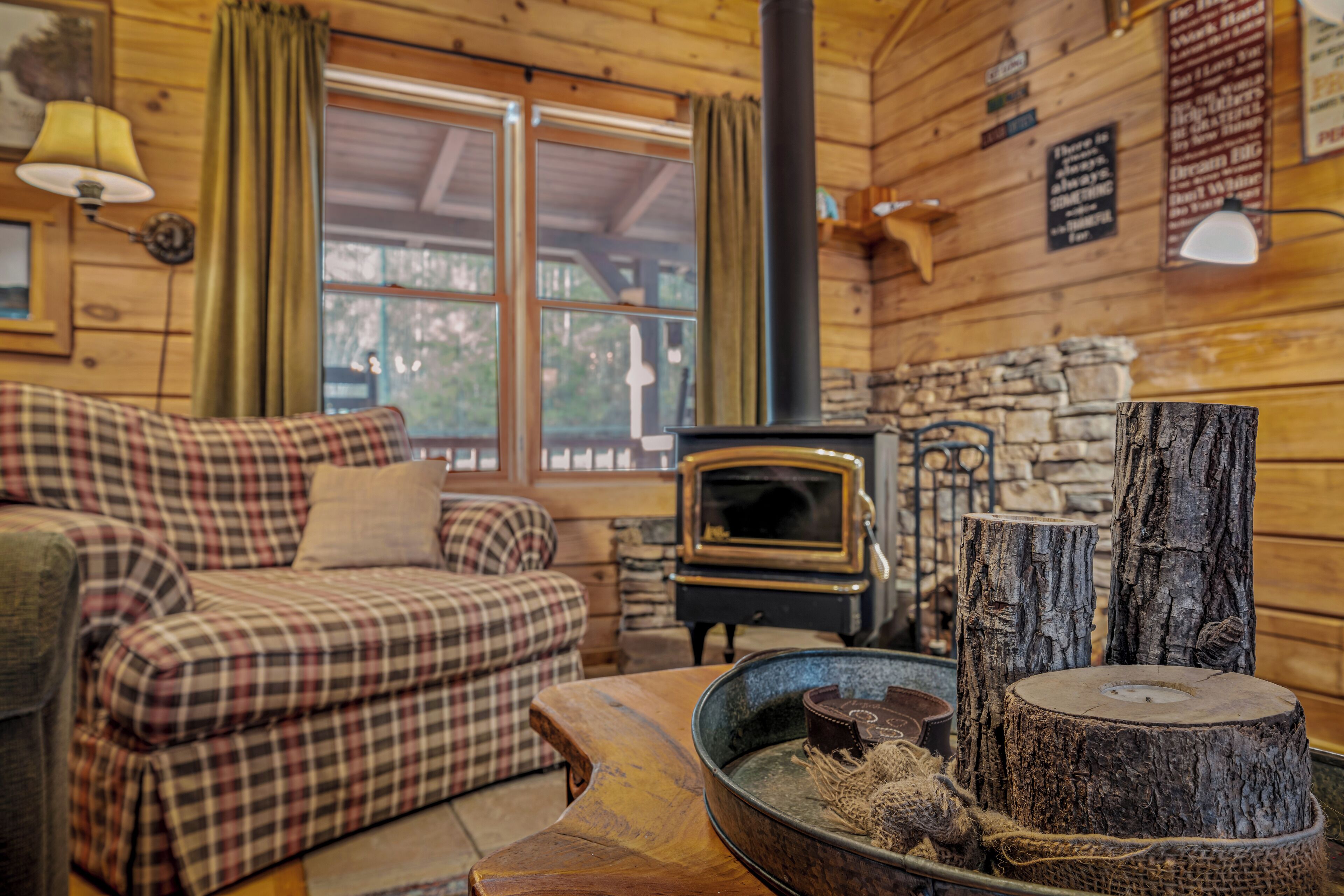 Smart TV, fireplace, DVD player, books