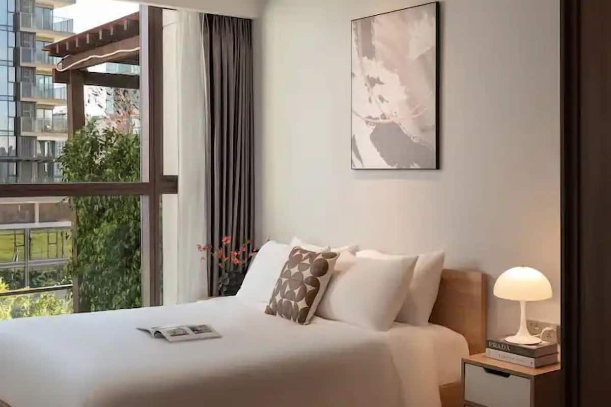 Appartamento Deluxe, 2 camere da letto, vista fiume | 1 camera, materassi in memory foam, una cassaforte in camera