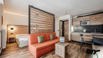 Estúdio | 1 quarto, frigobar, cofres nos quartos, escrivaninha