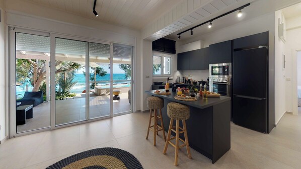 Fridge, microwave, oven, dishwasher - NIKKON LUXURY LIVING is a luxury private villa, in top of the sea.Enjoy LUXURY. (Crete)