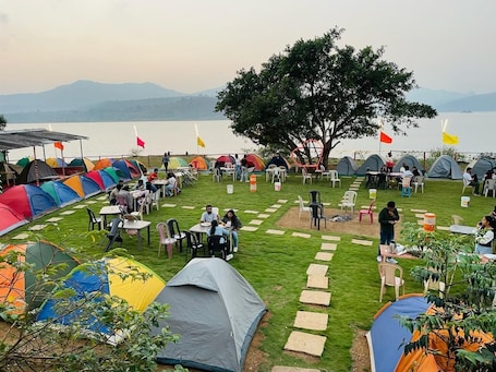 Economy Tent, Lake View | Private kitchen | Fridge. Camping in Pawna Lake