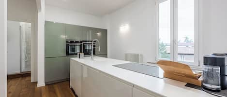 Deluxe Apartment, City View | Private kitchen | Electric kettle
