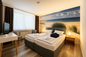 Habitación básica con 1 cama doble o 2 individuales | Escritorio, sistema de insonorización, wifi gratis