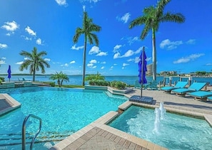 Outdoor pool, a heated pool - Stunning Gulf waterfront pool and spa home (Marco Island)
