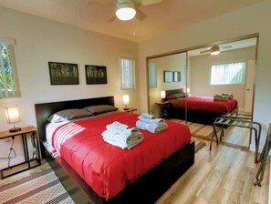 2 bedrooms, iron/ironing board, WiFi, bed sheets