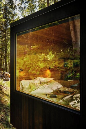 Cabin, 1 Queen Bed | 1 bedroom, desk, laptop workspace, bed sheets - Postcard Cabins Ozark Highlands, Outdoor Collection by Marriott Bonvoy (Osceola)