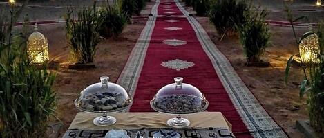 Outdoor banquet area