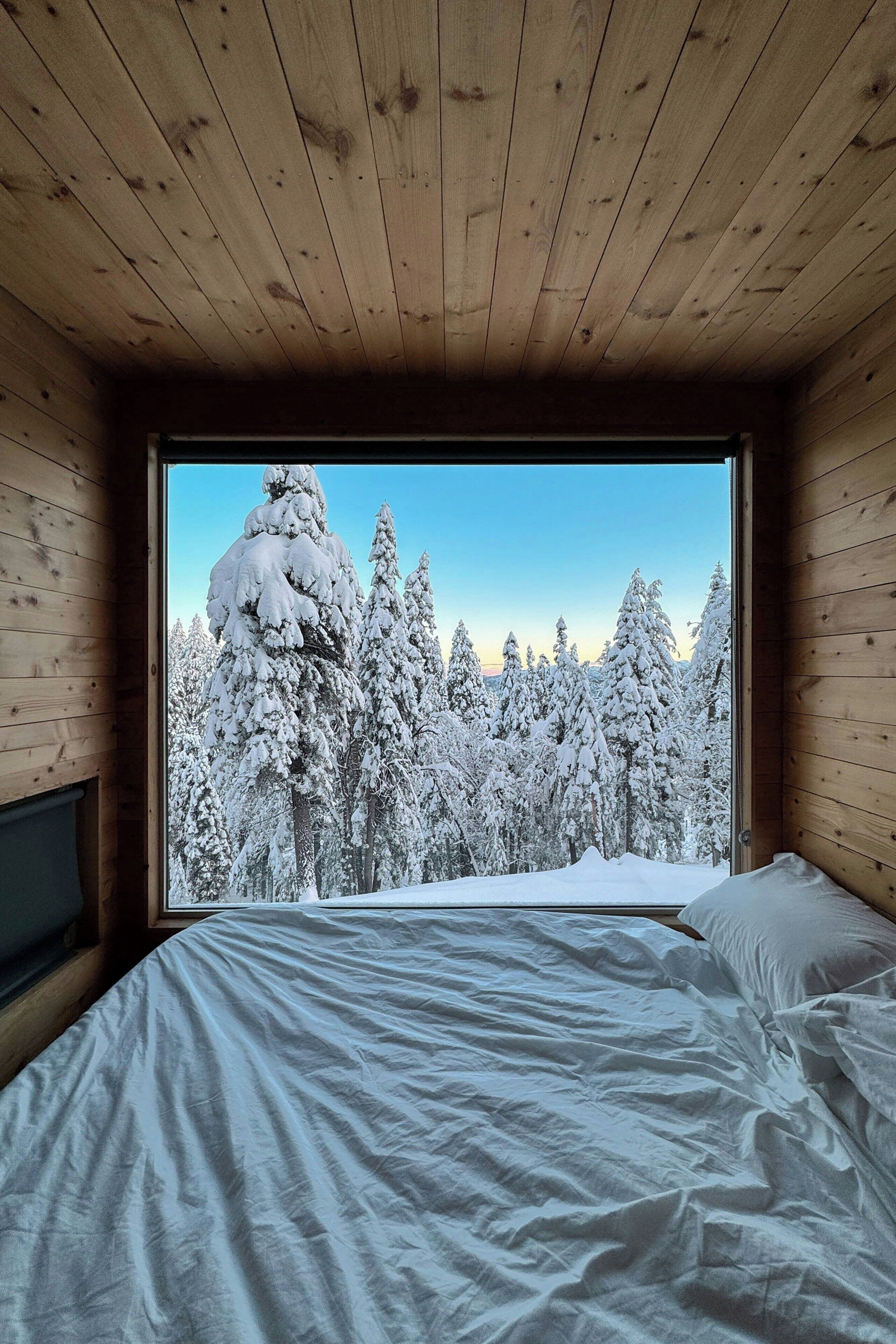 Kabin, 1 Tempat Tidur Queen | 1 kamar tidur, meja kerja, ruang kerja ramah laptop, dan seprai linen