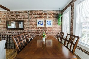 Dining - Arch View from private deck,  2BR 2BA sleeps 5. Newly rehabbed historic building (St. Louis)