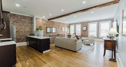 Arch View from private deck, 2BR 2BA sleeps 5. Newly rehabbed historic building