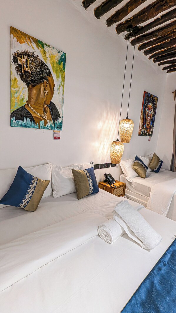 Deluxe Twin Room, 2 Queen Beds | Premium bedding, down comforters, memory foam beds - Bellissimo Boutique Hotel (Zanzibar Town)