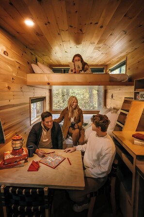 Standard Cabin, 2 Queen Beds | 1 bedroom, desk, laptop workspace, bed sheets - Postcard Cabins Beaver Creek Ohio, Outdoor Collection by Marriott Bonvoy (Lisbon)