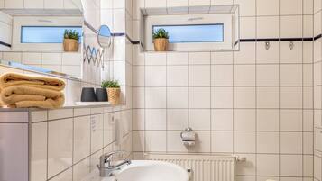 Ducha, secador de pelo, toallas