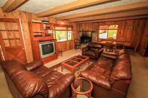 House, Multiple Beds, Fireplace, Mountain View | Living area | Fireplace