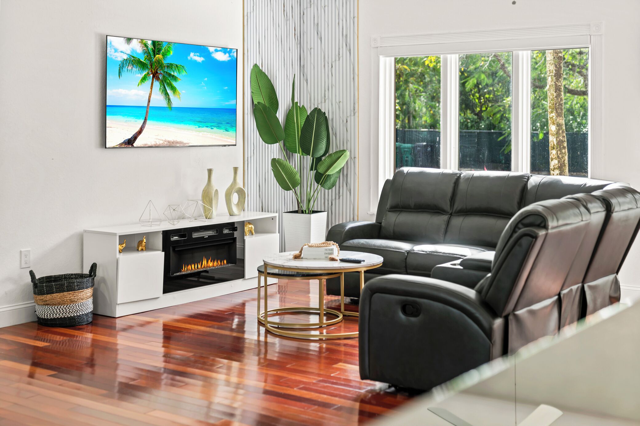 TV connectée, cheminée