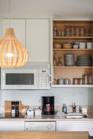 Fridge, microwave, stovetop, dishwasher