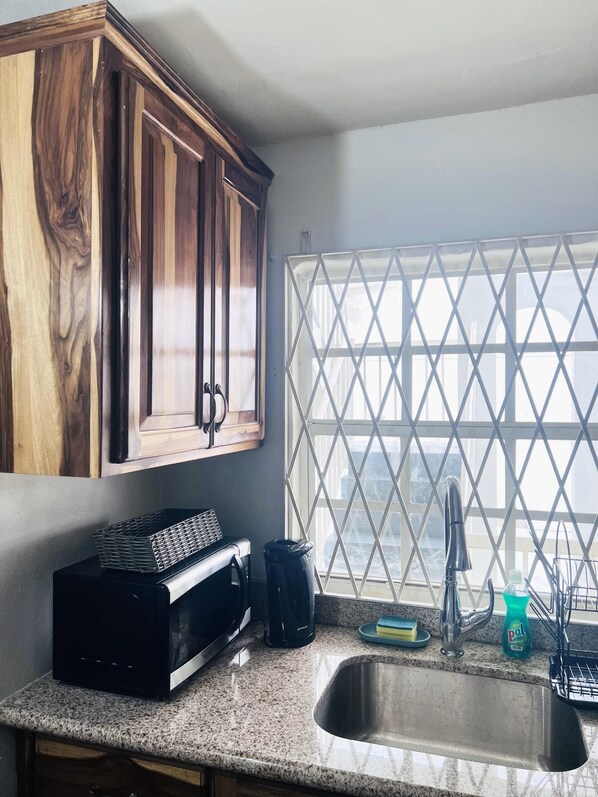 Microwave, oven, stovetop - Blue Laventura cozy condo with WiFi and AC in enchanting Kingston (Kingston)