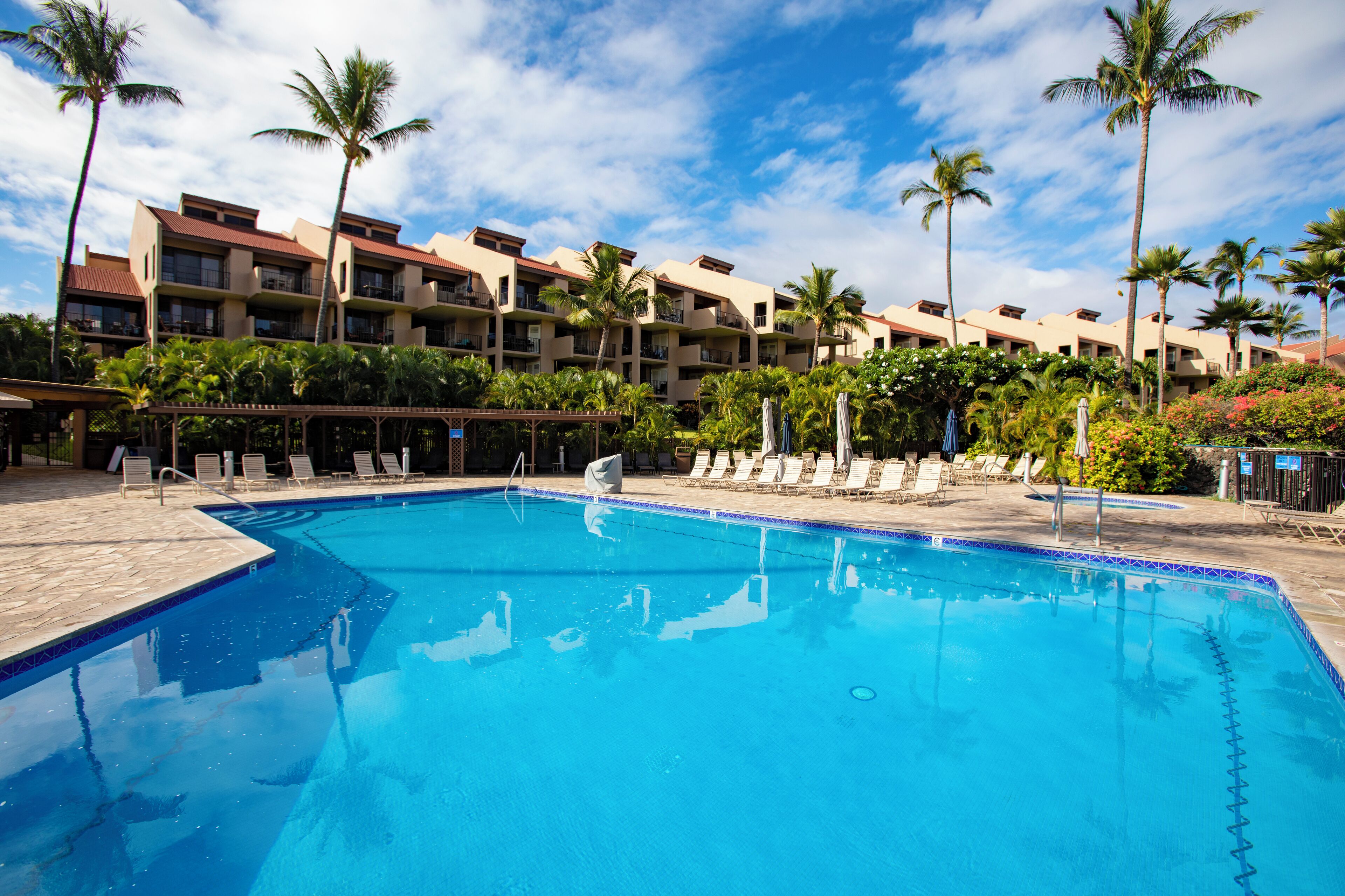 室外游泳池和溫水游泳池，開放時間為 08:00 至 21:00，提供日光浴躺椅