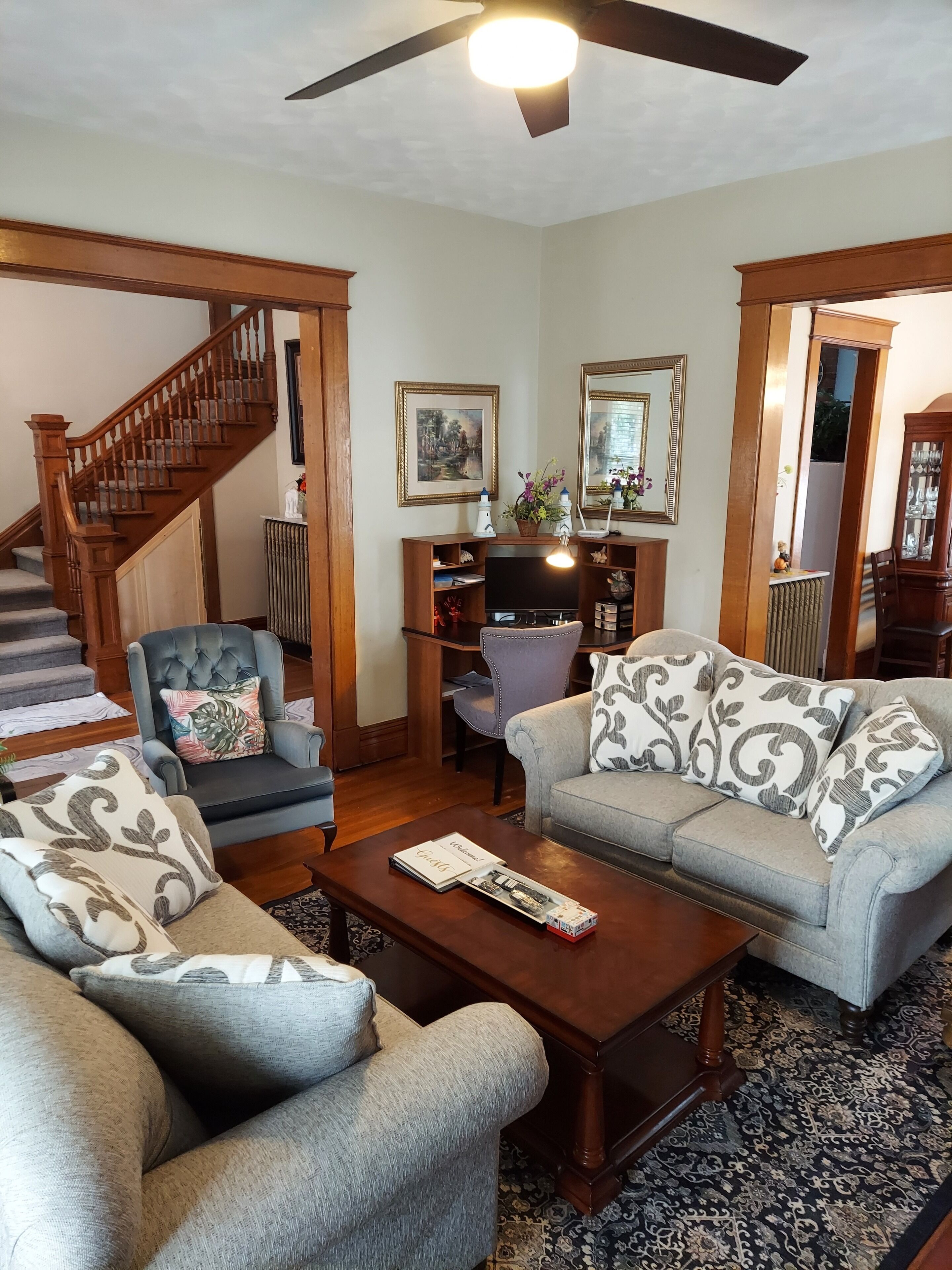 Smart TV, fireplace, video games, computer monitors