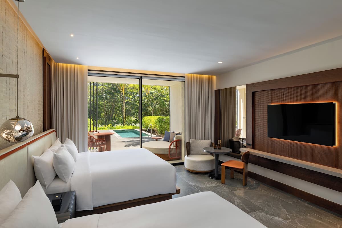 Premier Room, Multiple Beds, Private Pool (Deluxe, All-Incl. Adults Only, Guest) | Premium bedding, pillowtop beds, minibar (free items), in-room safe