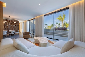 Penthouse, 3 Bedrooms, Private Pool (Larimar Suite, All-Incl. Adults Only) | Premium bedding, pillowtop beds, minibar (free items), in-room safe - W Punta Cana, Adult All-Inclusive (Punta Cana)