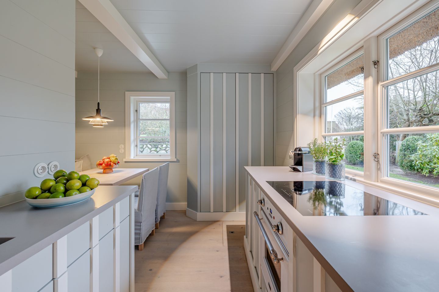 Fridge, oven, dishwasher, coffee/tea maker